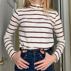 Madewell Whisper Cotton Turtleneck Wellton Stripe